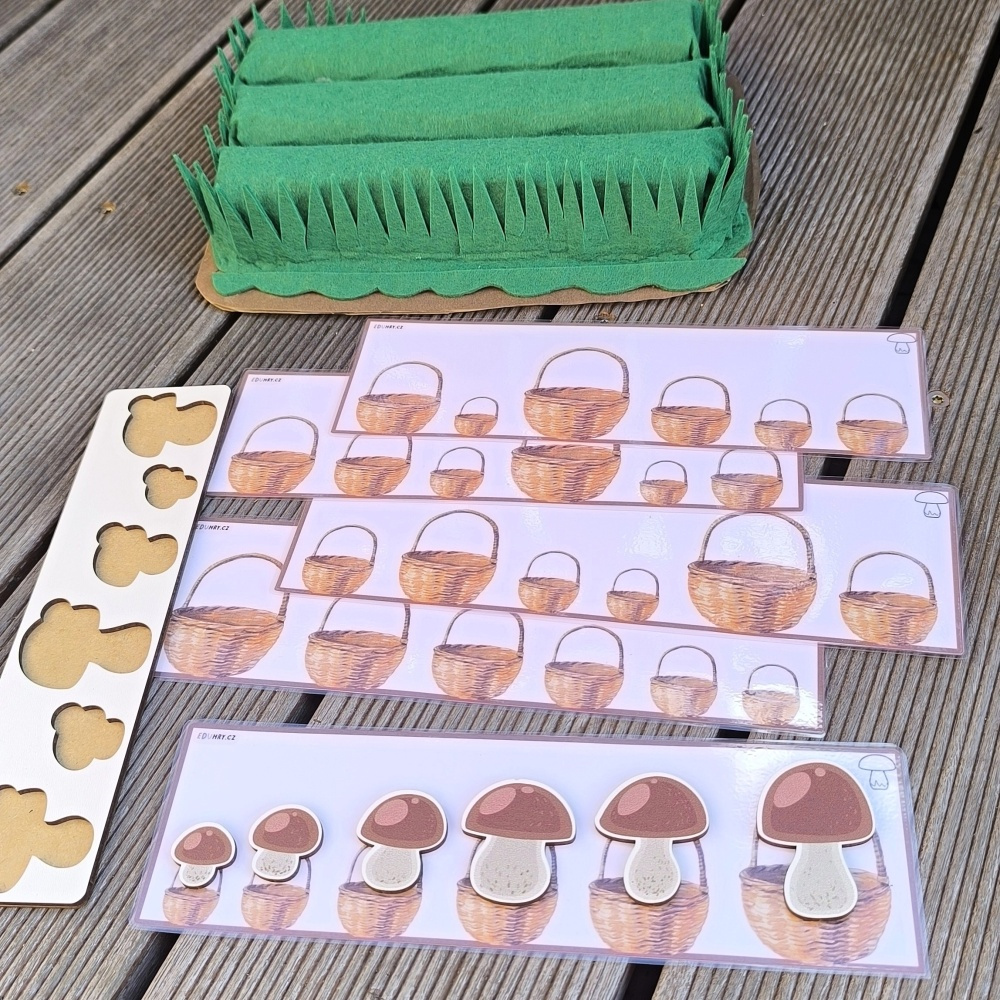 Aktivity Hříbky podzim - velikosti, počítání, pracovní listy-2